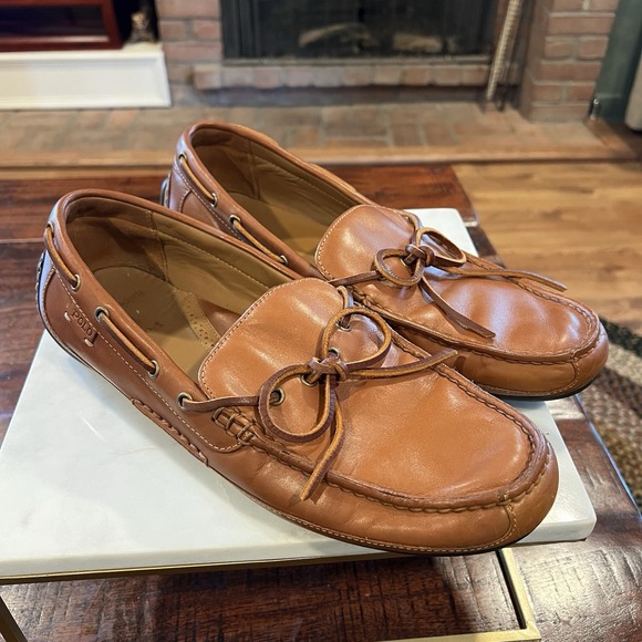 Polo Ralph Lauren Roberts Men's Leather Driver Loafers Size 12D Brown EUC - Picture 1 of 9